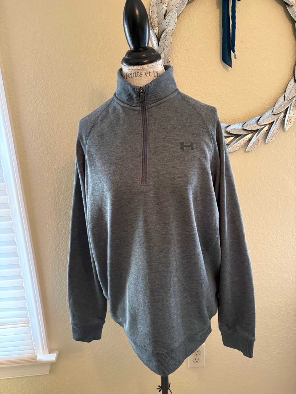 Under Armour Men's Dark Gray Half-Zip Pullover Sweater